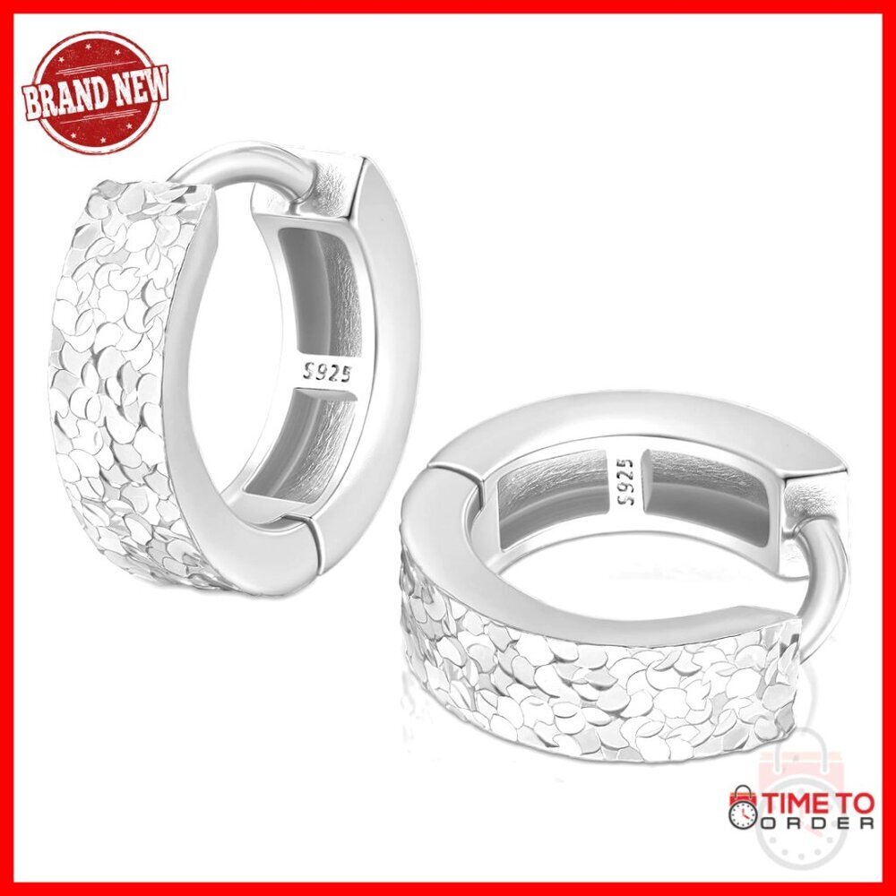 Sterling Silver Gold Plated Huggie Hoop Earrings 18mm Lightweight Hypoallergenic